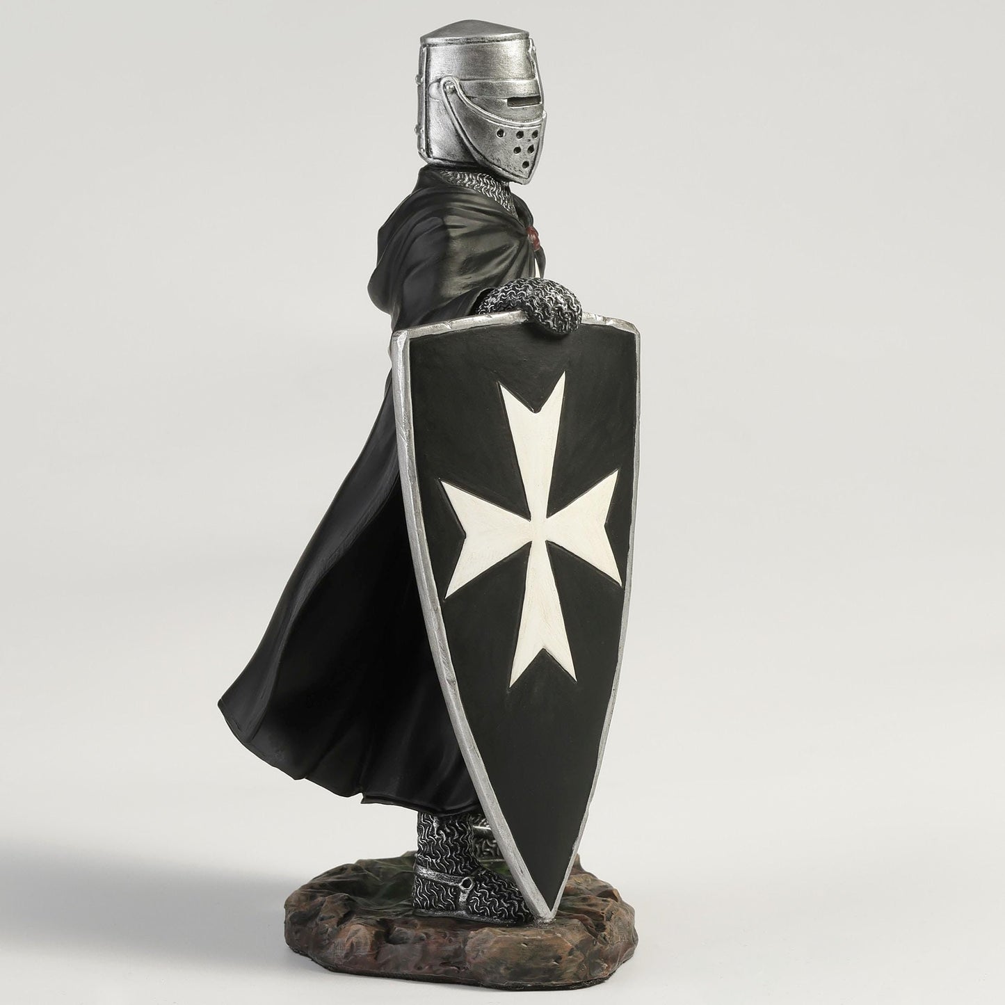 Veronese Design 6 3/8 Inch Maltese Knights Hosipitaller Templar Sword and Shield Hand Painted Polystone Home Decor Statue Collectibles