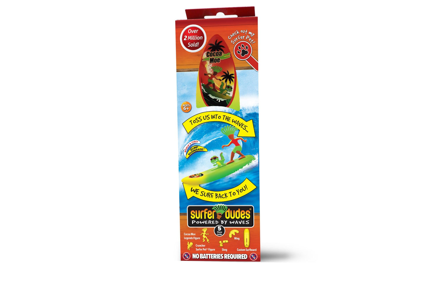 Surfer Dudes Legends & Surfer Pets Wave Powered Mini-Surfer, Pet and Surfboard Beach Toy