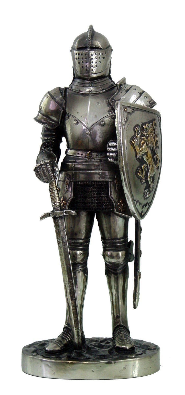 Pacific Giftware PTC 7 Inch Medieval Knight with Shield and Sword Statue Figurine