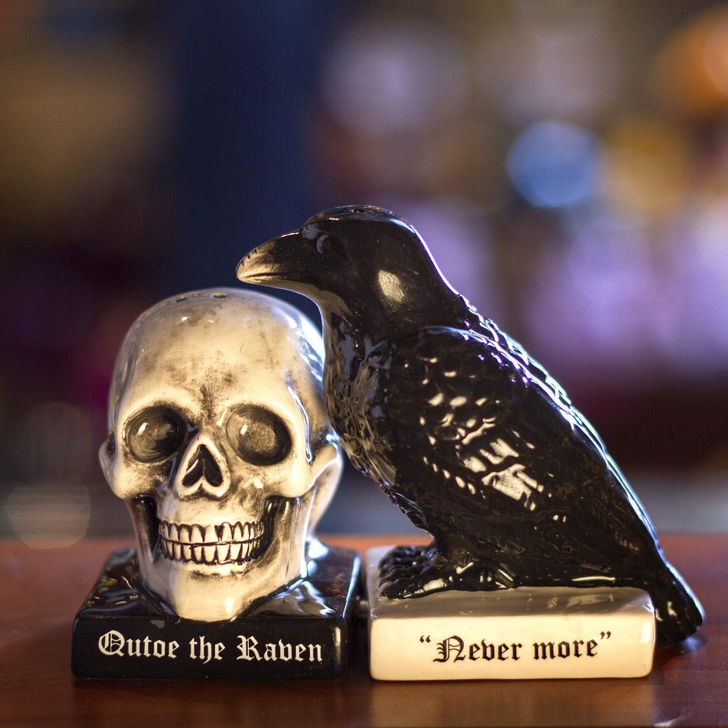 Pacific Giftware Quoth The Raven Halloween Ceramic Salt and Pepper Shakers Set