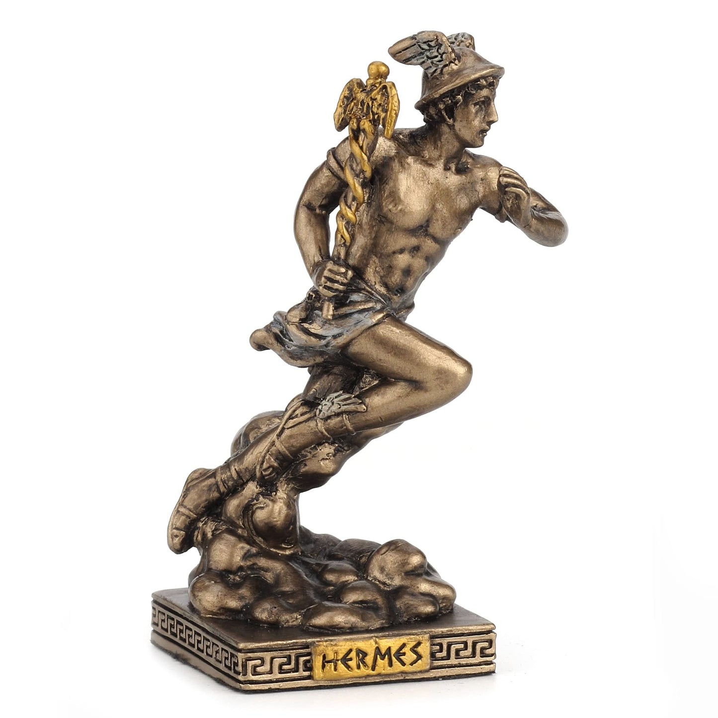 Veronese Design 3 1/2 Greek God Hermes The Messenger of The Gods Miniature Figurine Hand Painted Bronze Finish