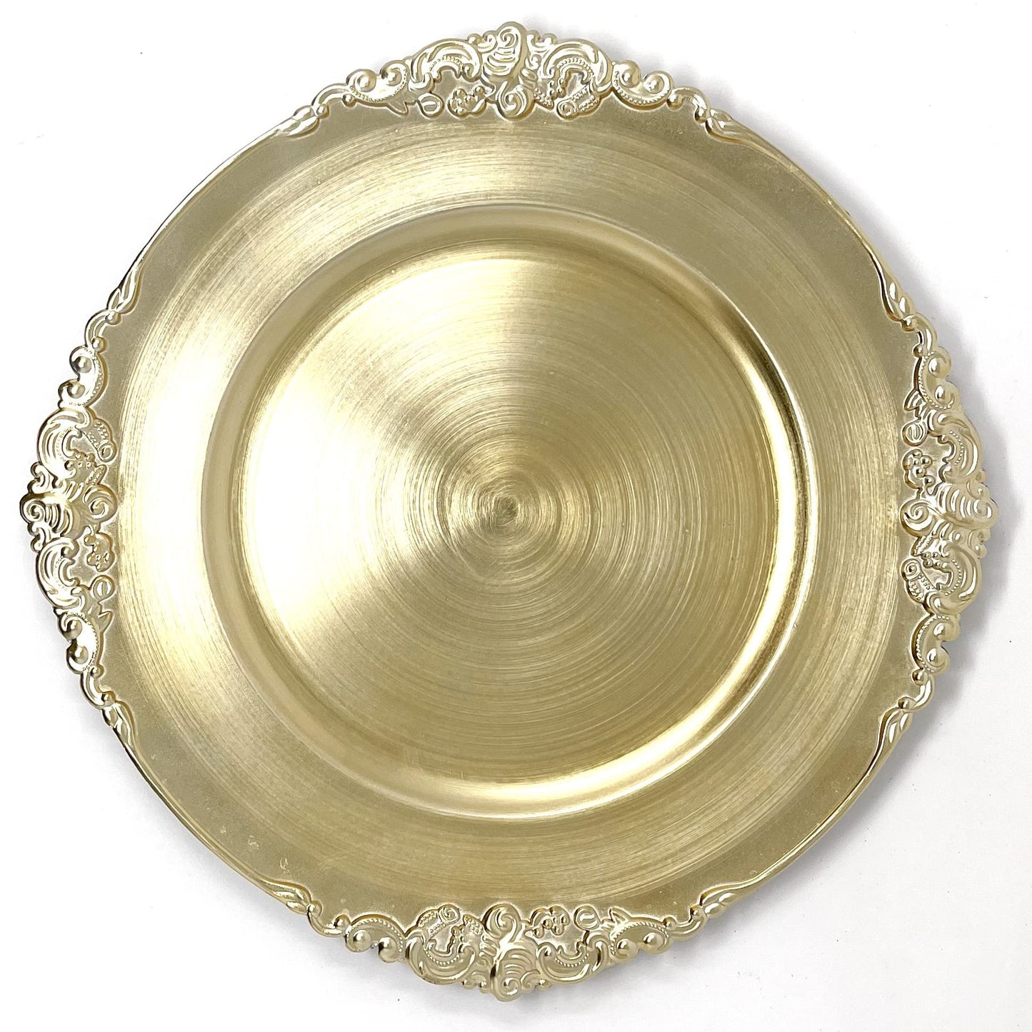 allgala Heavy Quality Round Charger Plates - Elegant Gold Chargers for Dinner Plates