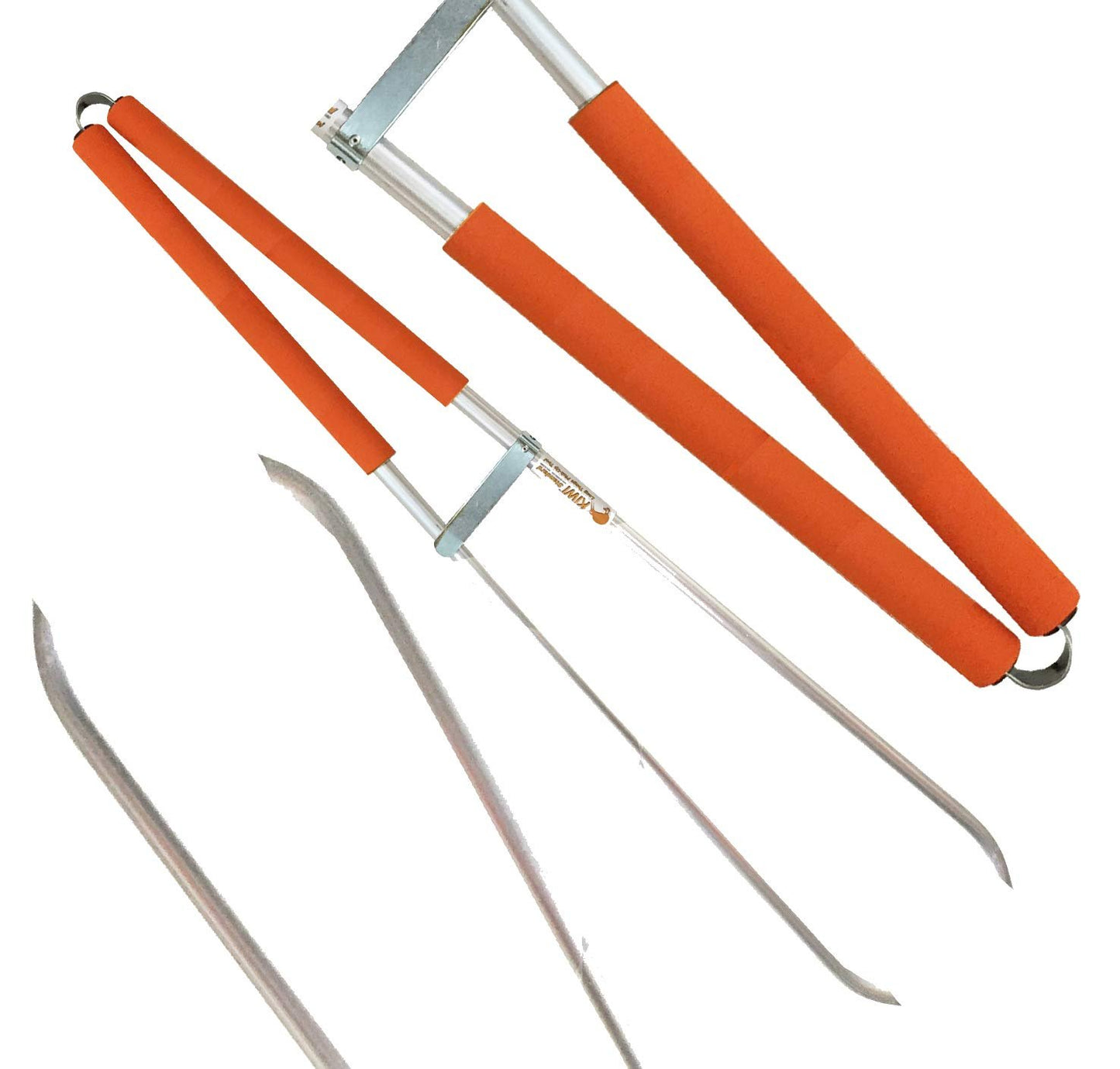 ArcMate Squeezy Pick Up Tongs, Tweezer Style Outdoor Litter Pick Up Tool, Reacher Grabber, Adjustable from 24" to 33" Reach, Orange (15080)