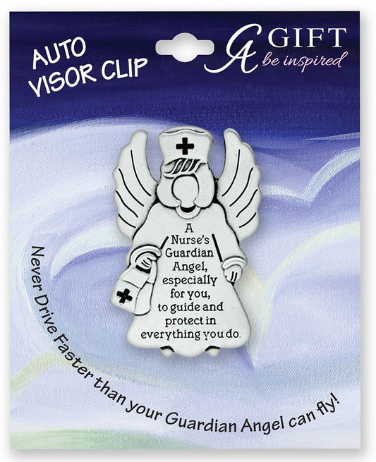 NURSE - GUARDIAN Angel - Auto VISOR CLIP - RN LPN CNA Nursing STUDENT Protect - Inspirational GIFT