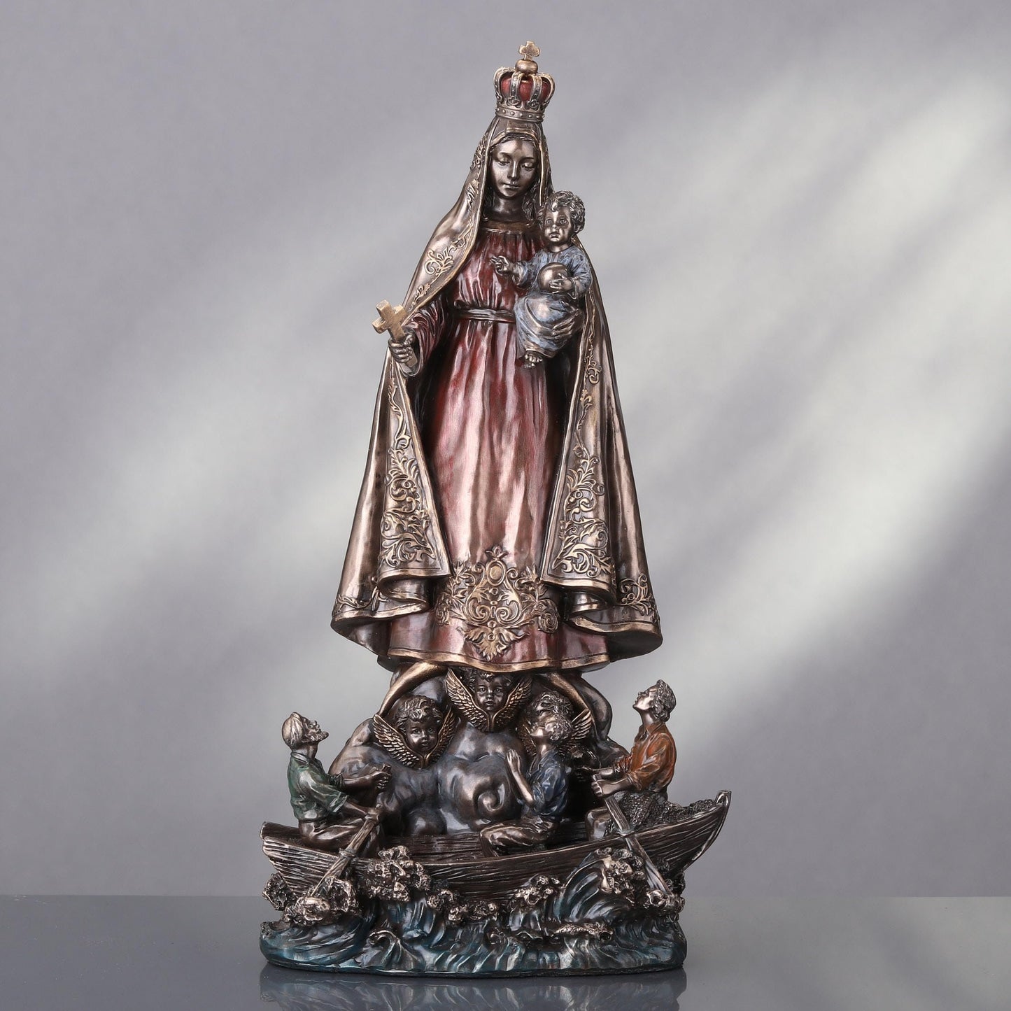 Veronese Design 10 5/8 Inch Our Lady of Charity Cold Cast Resin Bronze Finish Religious Statue