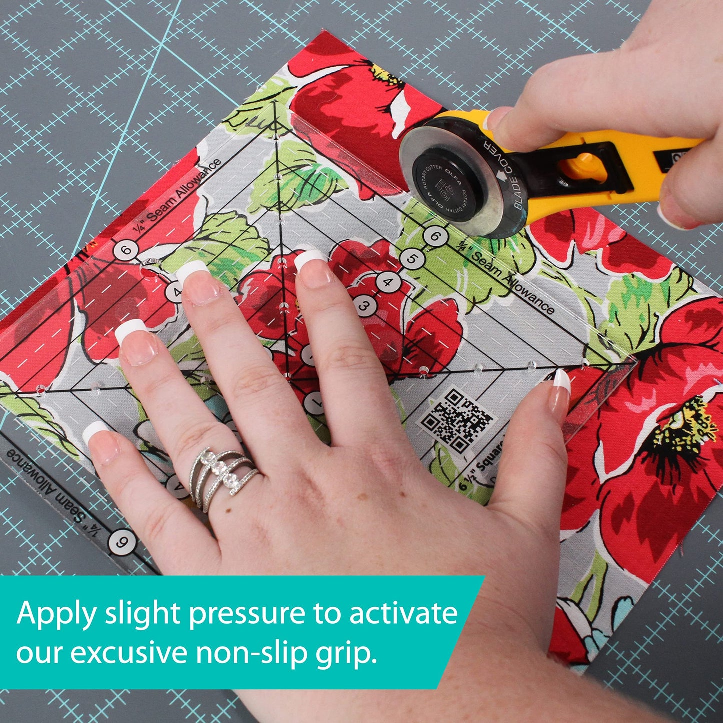Creative Grids 8-1/2in Square It Up or Fussy Cut Square Quilt Ruler - CGRSQ8