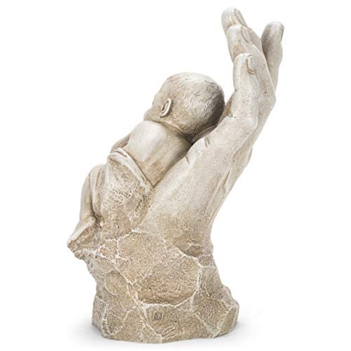 Joseph's Studio by Roman Inc., in The Palm of HIS Hand, Garden Collection, Religious Statue, Holy Family, Memorial, Angel, Patron Saint, Garden Décor (11x5x7)