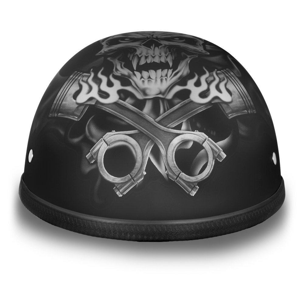 Daytona Helmets Graphics Bicycle Helmets for Men - Novelty Half Helmet with Breathable Liner - Retro Skull Cap – Eagle Headgear with Head Wrap