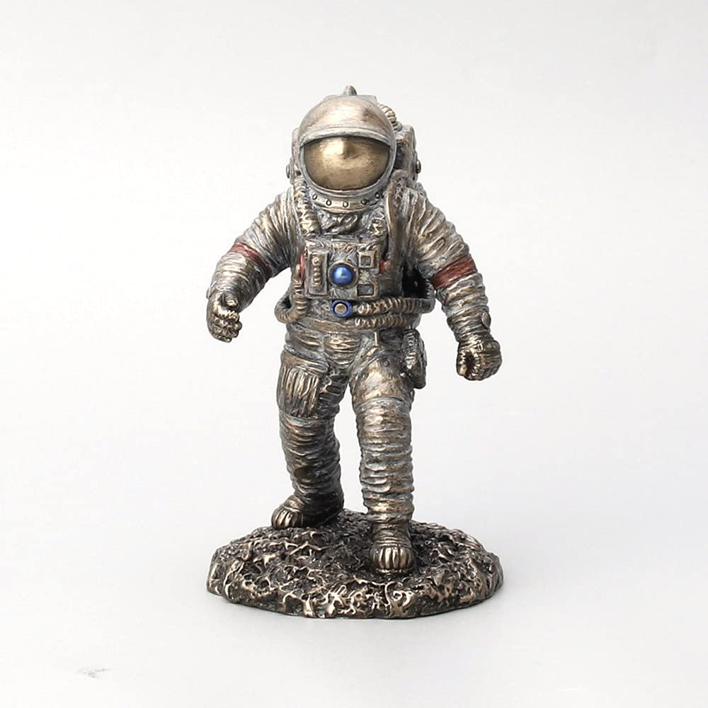Veronese Design 4 3/4" Moon Walking Astronaut Resin Sculpture Bronze Finish