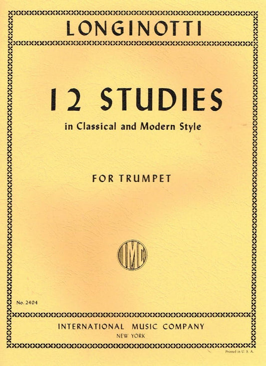 12 Studies in Classical and Modern Style - Trumpet Longinotti International #2404