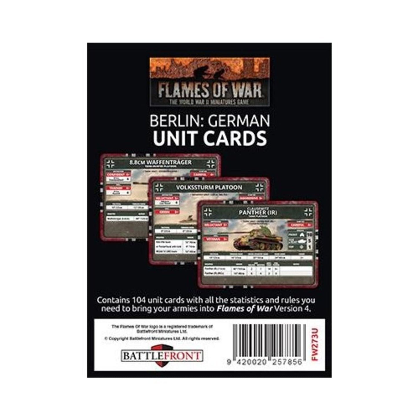 Flames of War: Berlin: German Unit Cards
