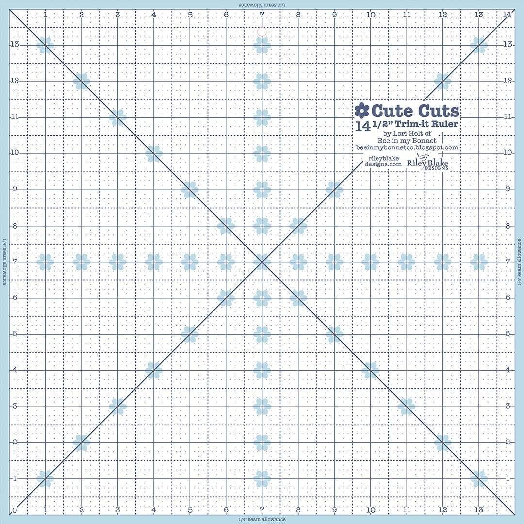Riley Blake Designs Lori Holt Trim It Ruler 14.5" Square (STTI-21862)