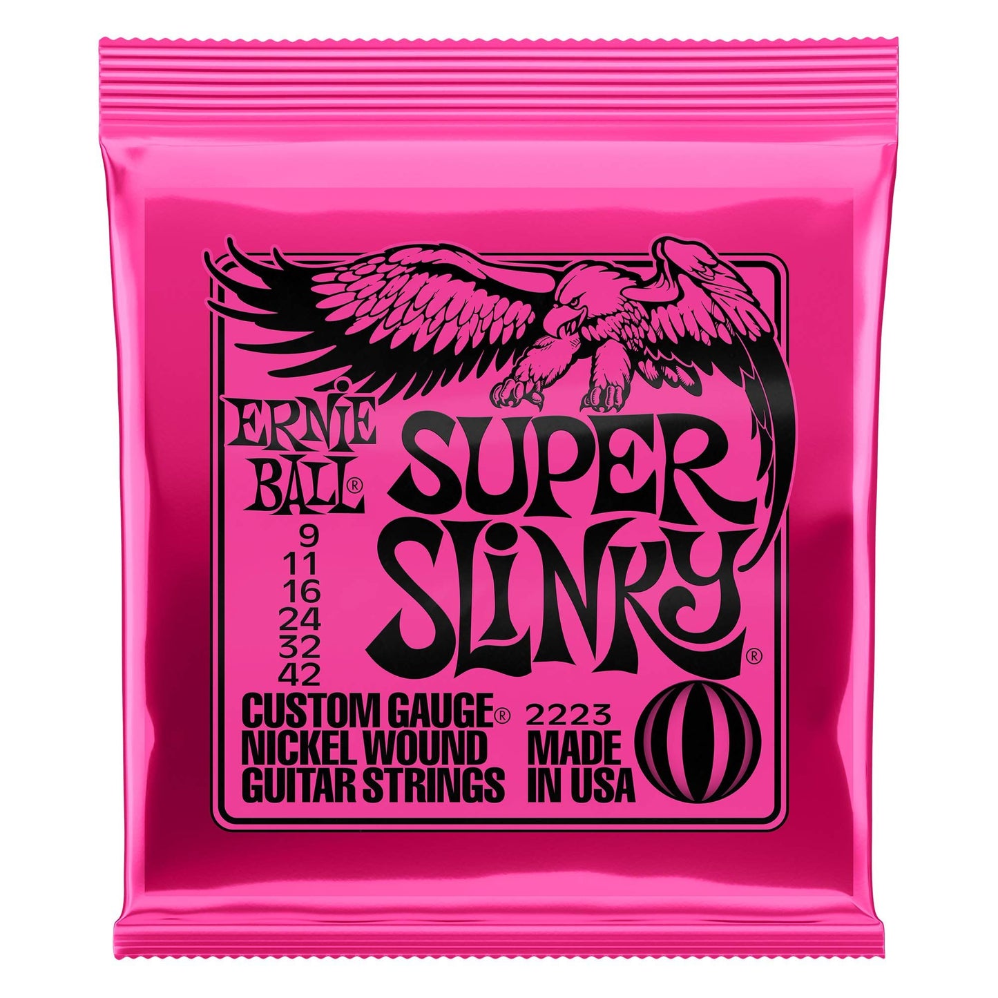 Ernie Ball Super Slinky Electric Guitar Strings, Nickel Wound, Lot/12, P02223