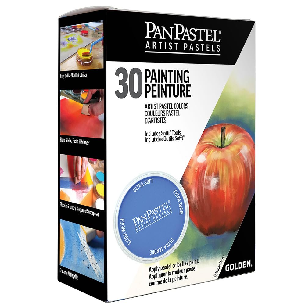 PanPastel Artist Pastels by GOLDEN, Painting Set, 30 Color, Professional Artist Pastels, Unique Pan Format (cake-like)