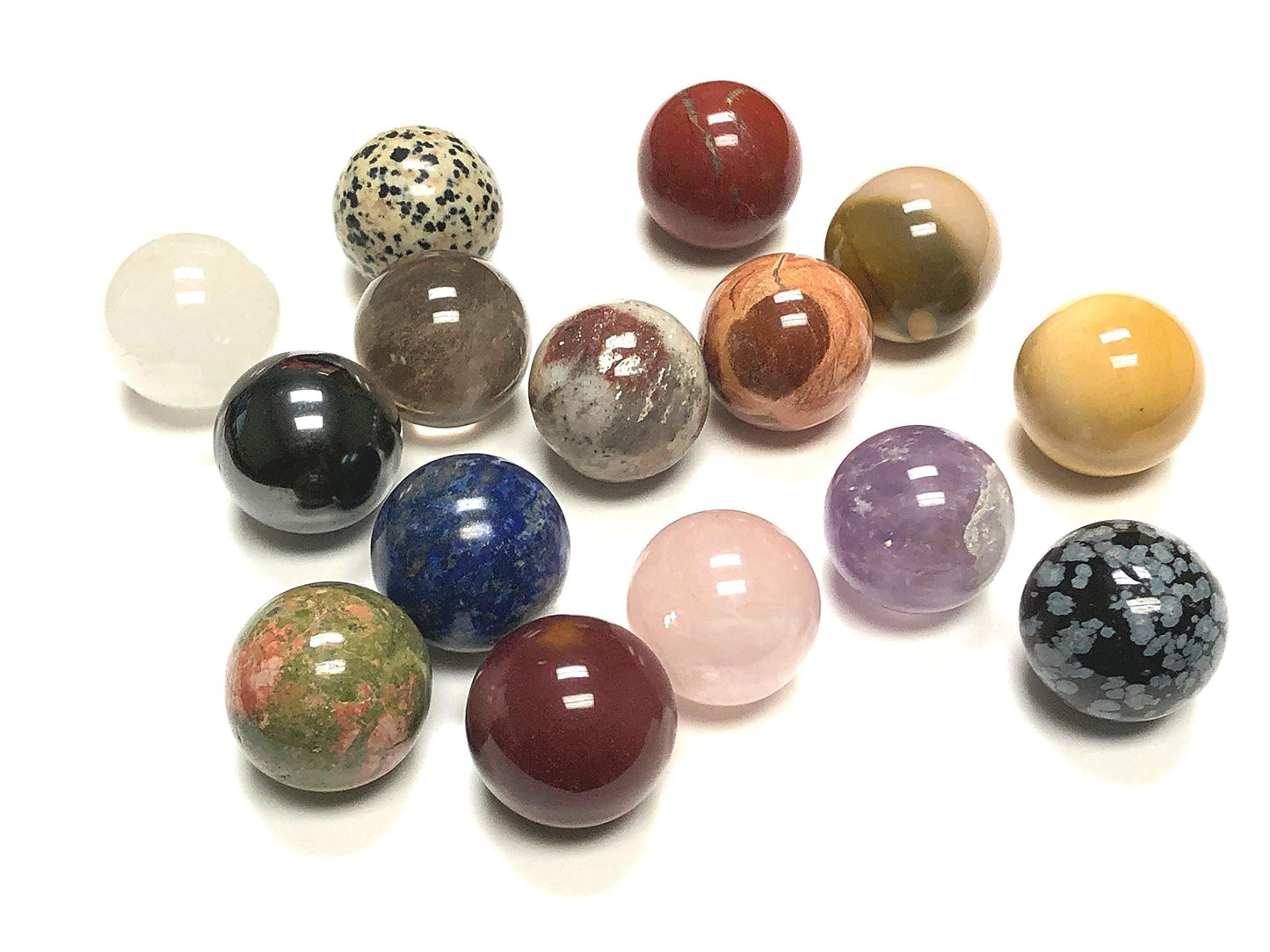 Zentron Crystal Collection 25mm Polished Sphere Gemstone Pocket Sized 1" with Velvet Bag