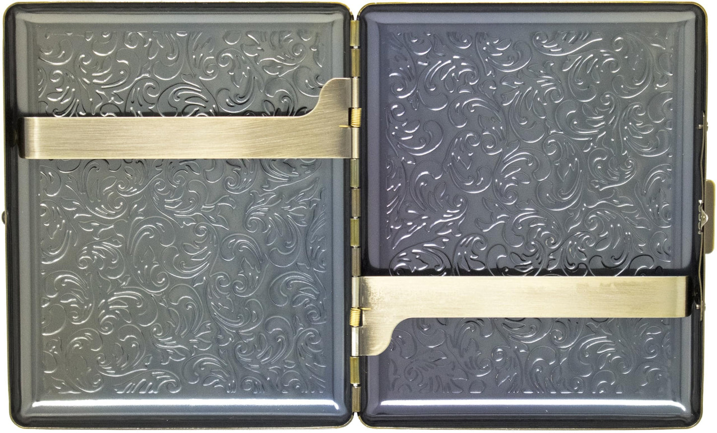 Set of 2 Metal-Plated 100s Cigarette Case & Stash Box