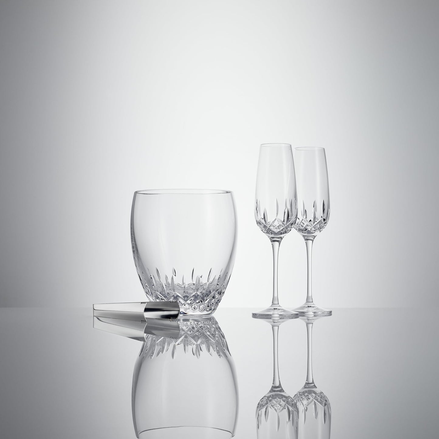 Waterford Lismore Essence Bucket & Tongs, 7.8in, Clear