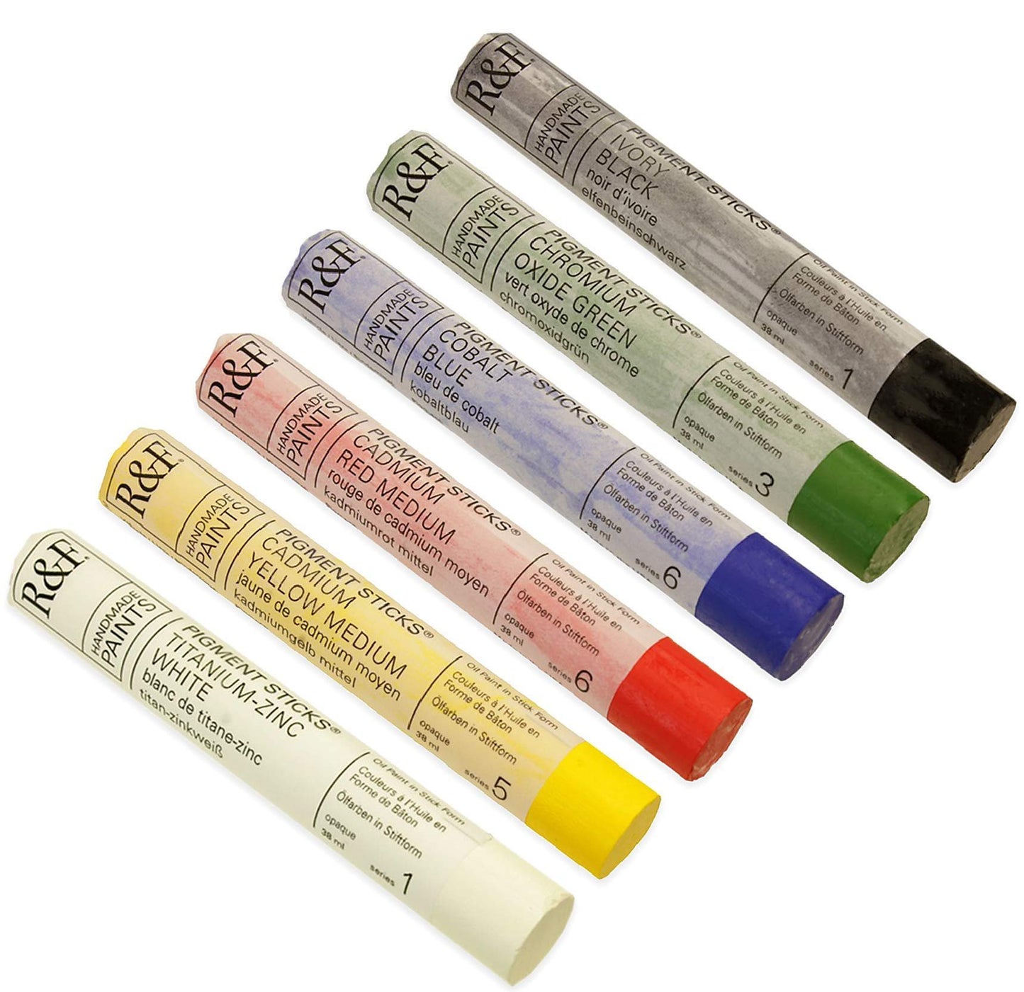 R&F Handmade Paints - Professional Oil Pigment Sticks, Opaque Set of 6
