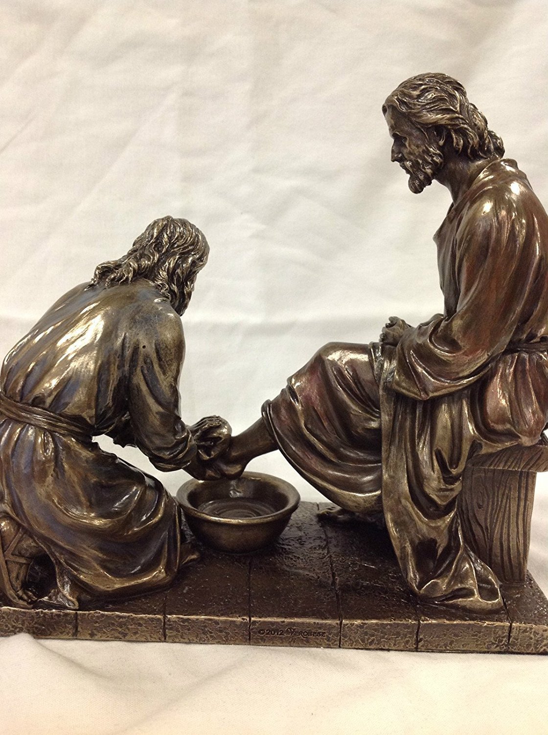 WU Unicorn Studios Jesus Washing His Disciple's Feet Statue Sculpture (Bronze)