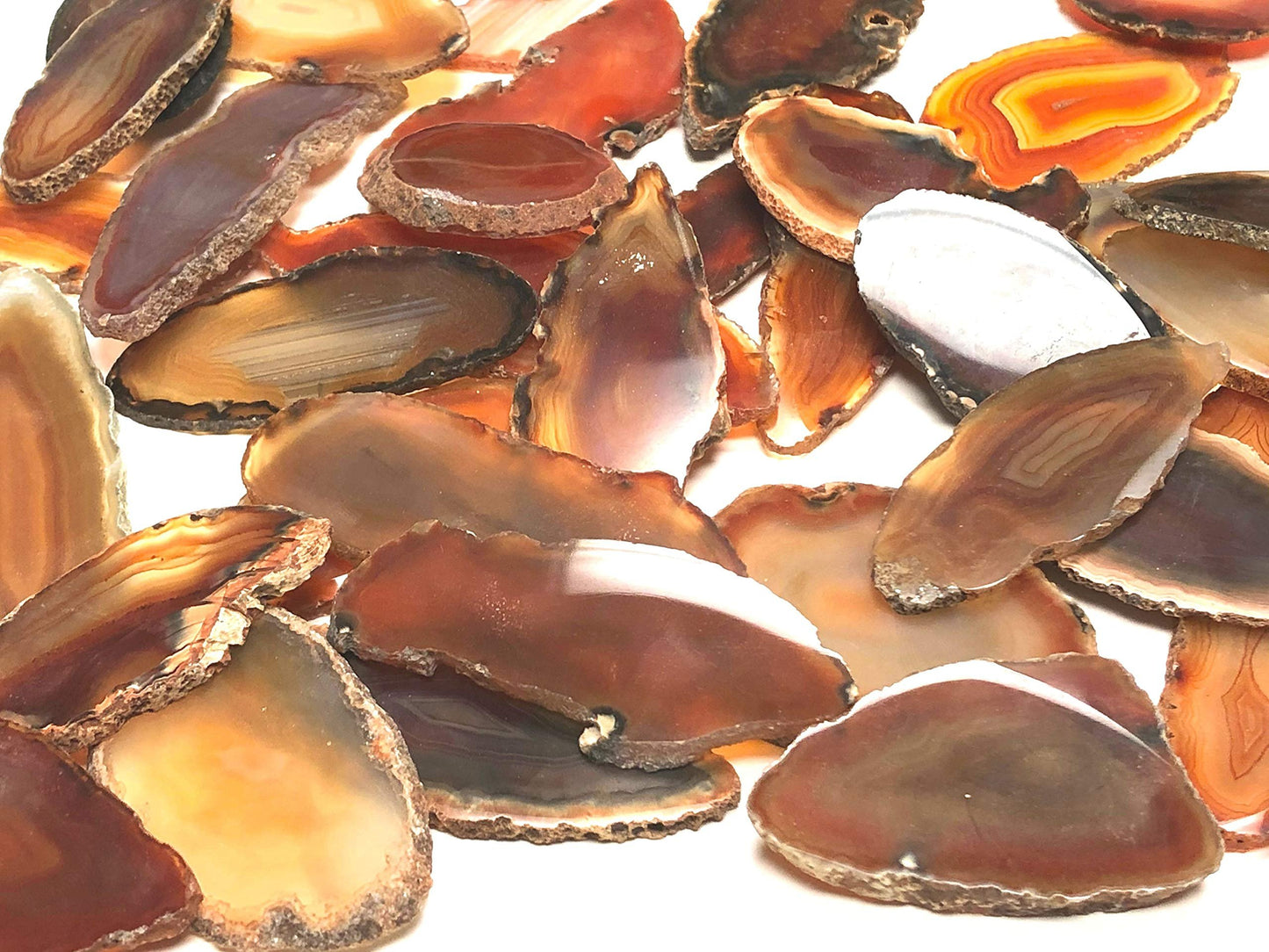 Zentron Crystal Collection 20 Count Agate Slices 2" Pieces (Red/Orange, 20)