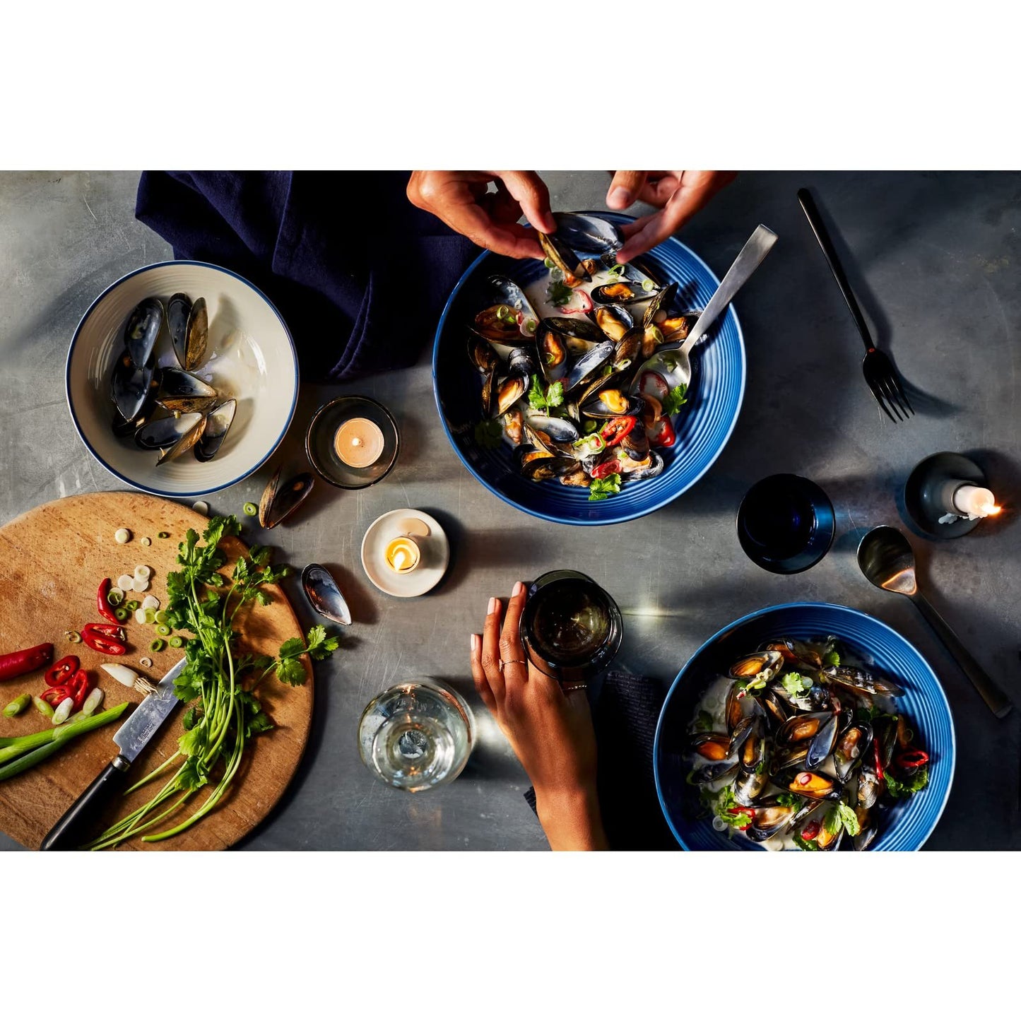 Royal Doulton exclusively for Gordon Ramsay Maze Denim Mugs Set of 4