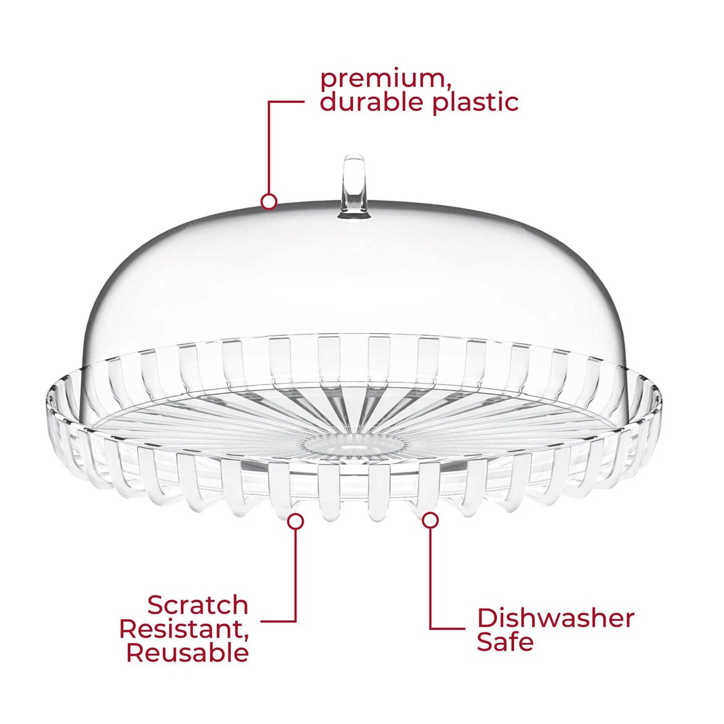 Guzzini Dolcevita 12" Cake Stand with Dome Lid - Mother of Pearl, Multi - Purpose Use for Dessert Table, Cupcake Stand, Cake Display, BPA-Free Display Stand for Parties, Weddings, Kitchen