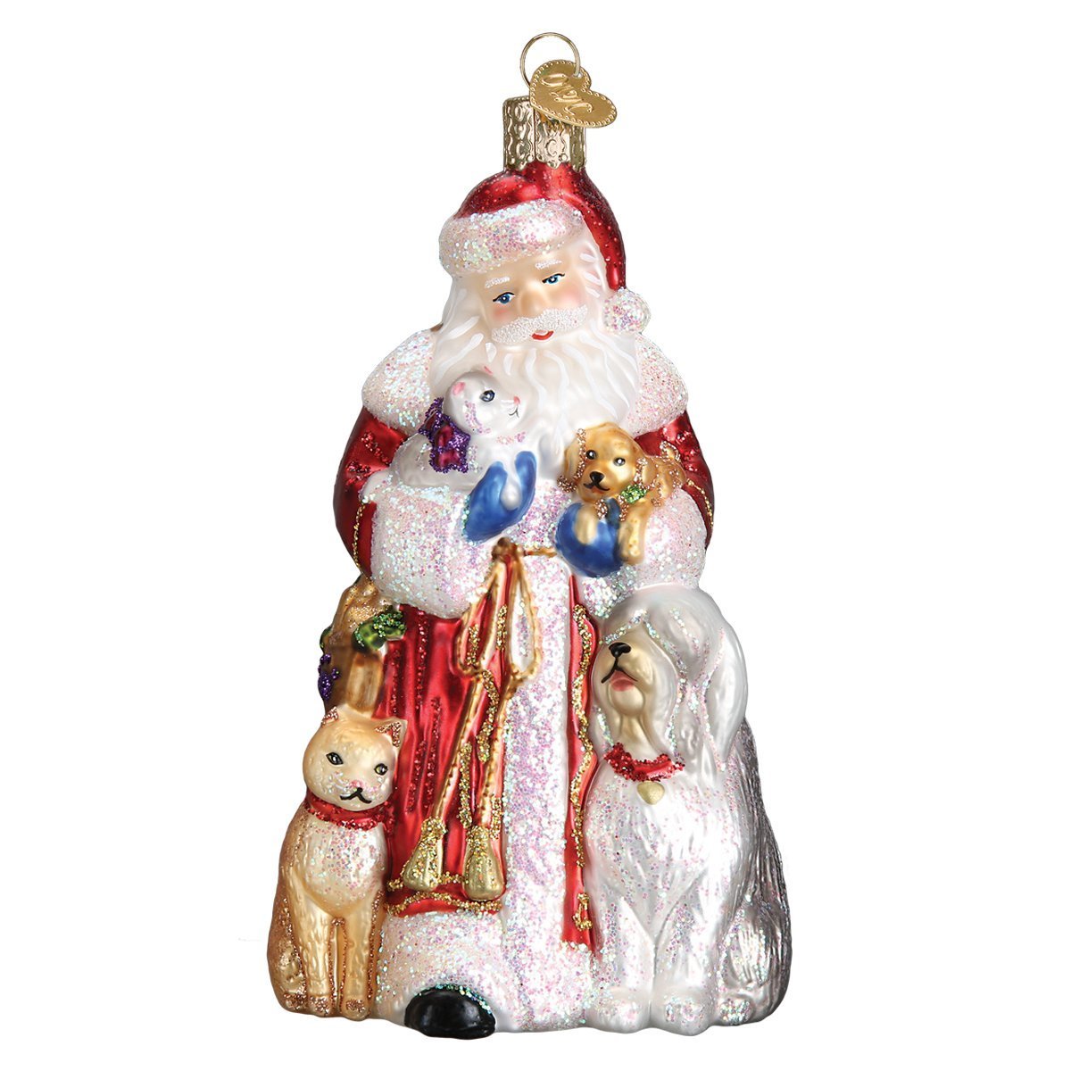Old World Christmas Ornaments: Assortment of Santas Glass Blown Ornaments for Christmas Tree