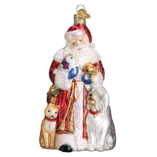 Old World Christmas Ornaments: Assortment of Santas Glass Blown Ornaments for Christmas Tree