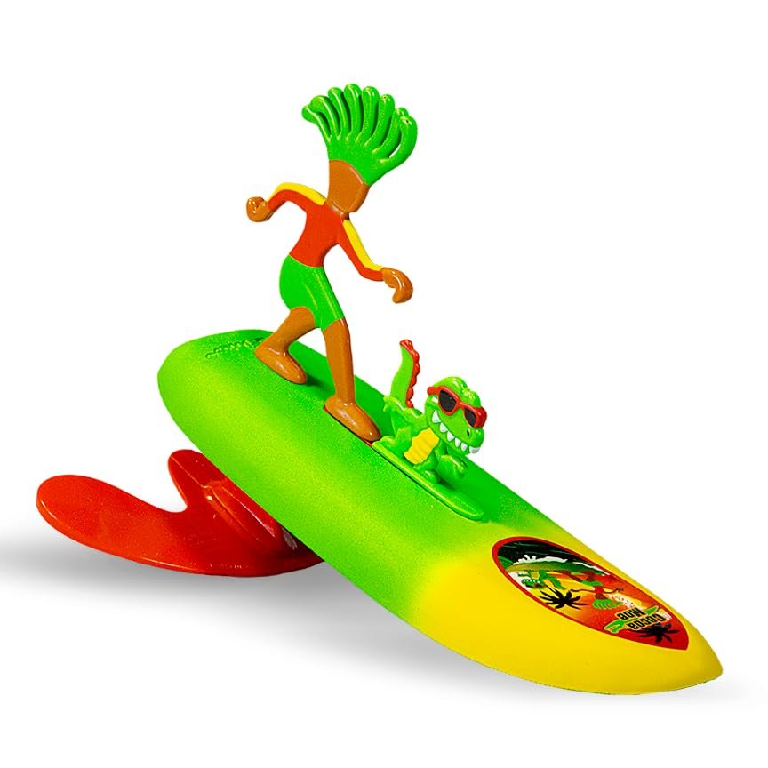 Surfer Dudes Legends & Surfer Pets Wave Powered Mini-Surfer, Pet and Surfboard Beach Toy