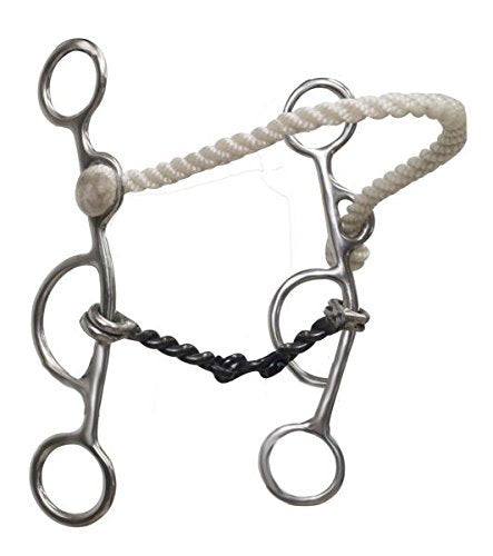 Showman Stainless Steel Combination Bit w/Rope Nose & Dog Bone Mouth