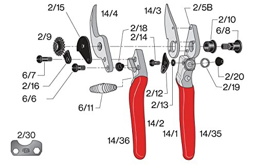 Felco Model 14 Secateurs, Red
