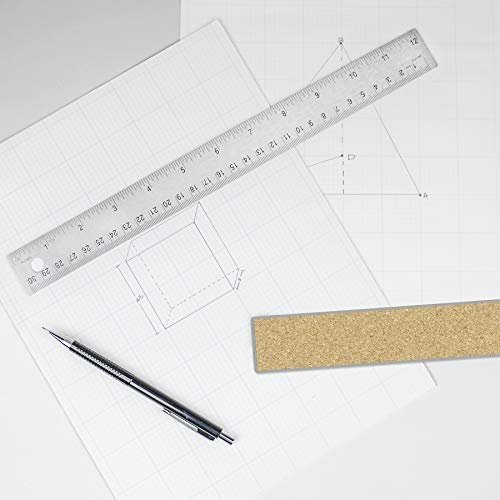Alumicolor Flexible Stainless Steel Ruler w/Cork Back Value Pack