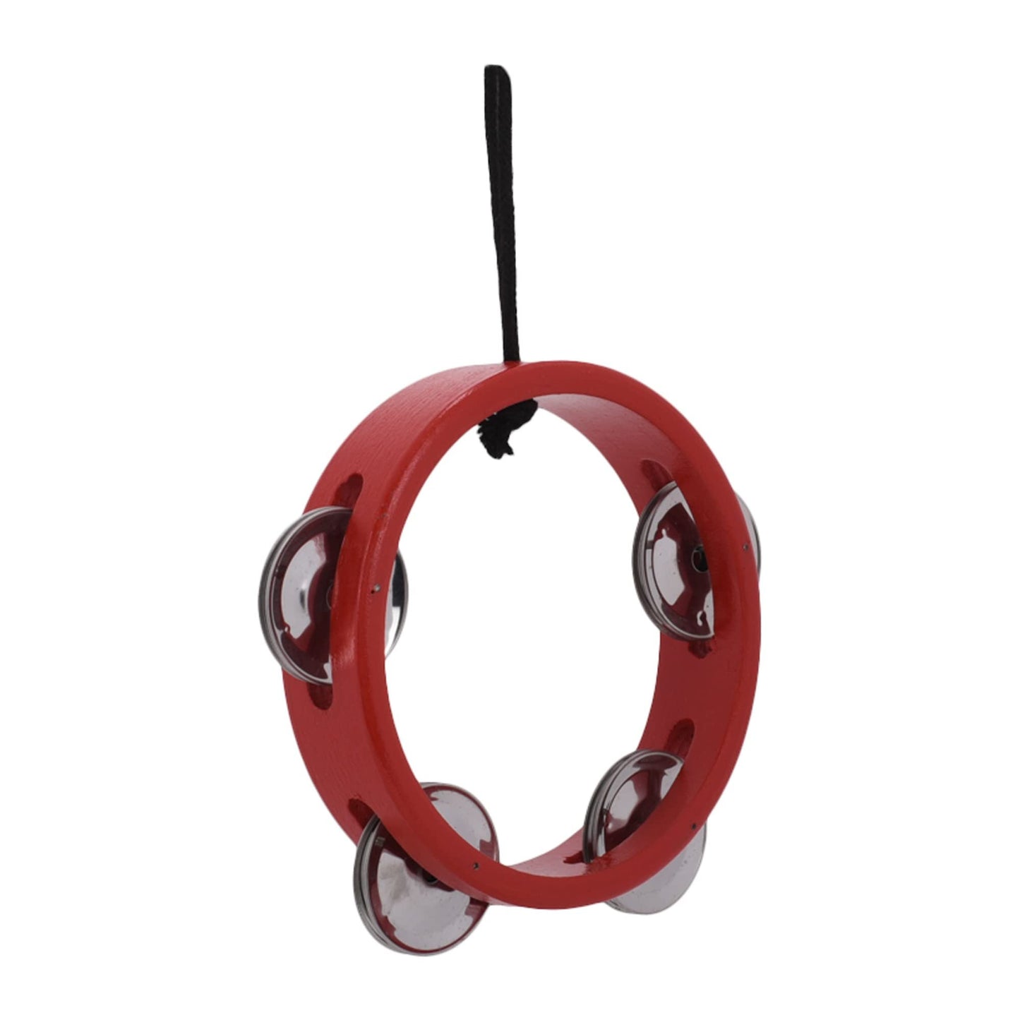 Broadway Gifts 4.7" Red Wood and Brass Tambourine Ornament Decoration