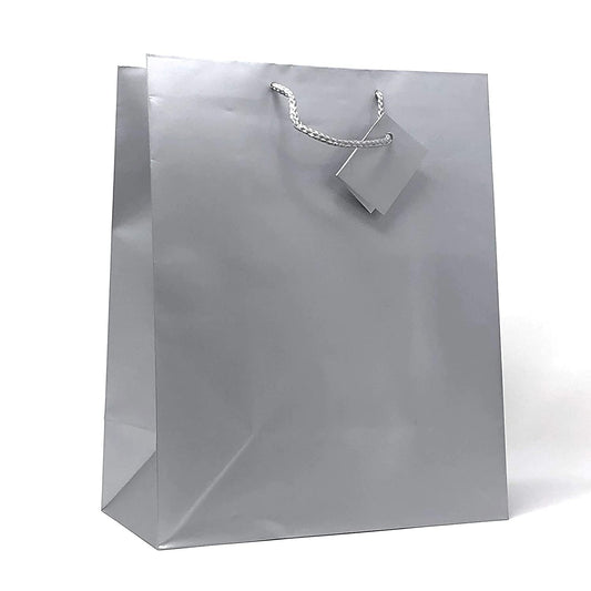 allgala Gift Bags, 12 Pack 13x10x5.5 Inch Large Silver Gift Bags with Handles for Birthday, Wedding, Party Supplies, Baby Shower, Holidays, Chirstmas