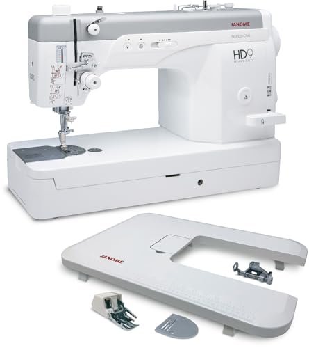 Janome HD9 Heavy Duty High Speed Sewing Machine, with Extra Large Bobbin with Bonus Bundle
