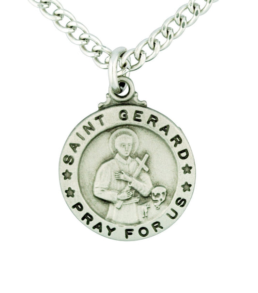 Round St. Gerard Majella Medal with Prayer Card