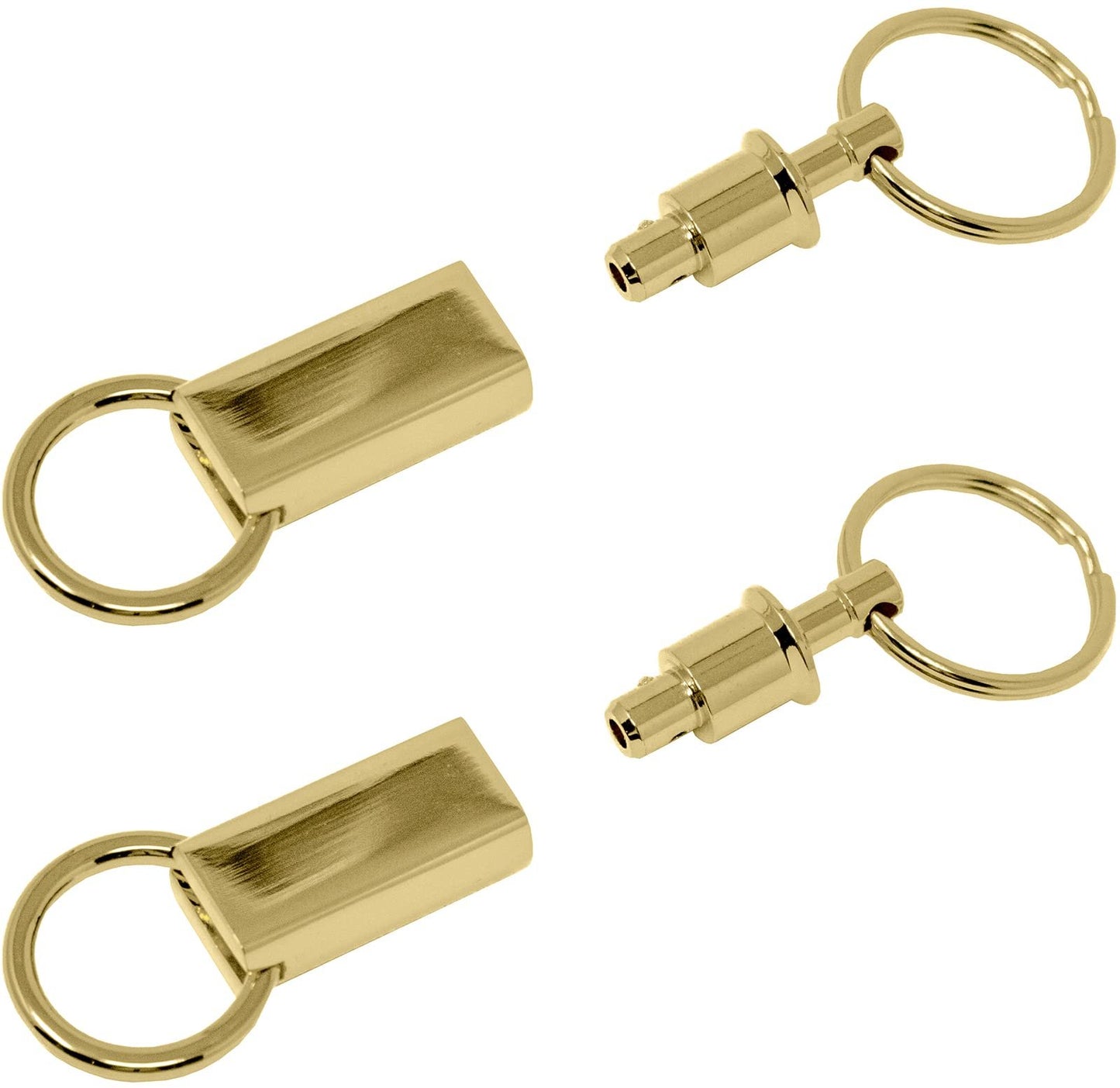 Stephanie Imports Set of 2 Quick Release, Detachable Valet Keychains With Dual Key Rings
