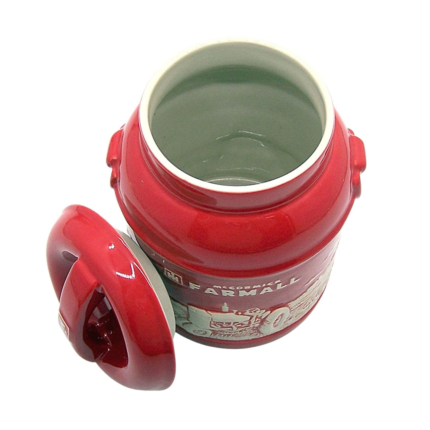 M Cornell Importers, Inc. IH Farmall Raised-Relief Stoneware Milk Can Cookie Jar