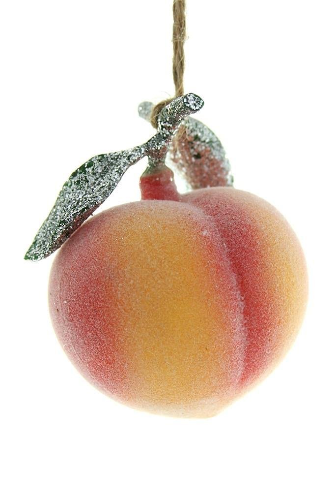 Cody Foster Orchard Fresh Georgia Peach 3 Faux Food Fruit Christmas Ornament, Multi