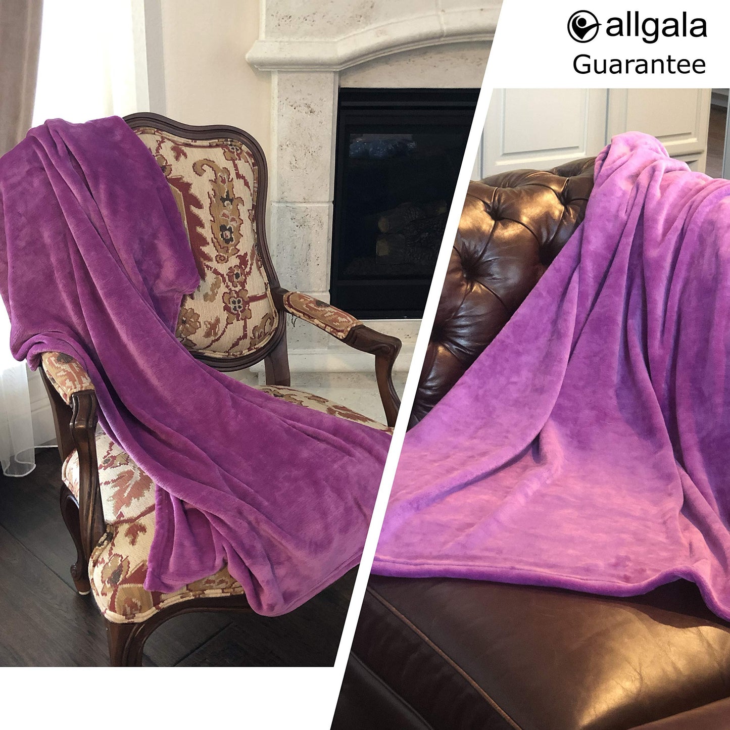 allgala Super Soft Flannel Plush Light Weight Throw Blanket