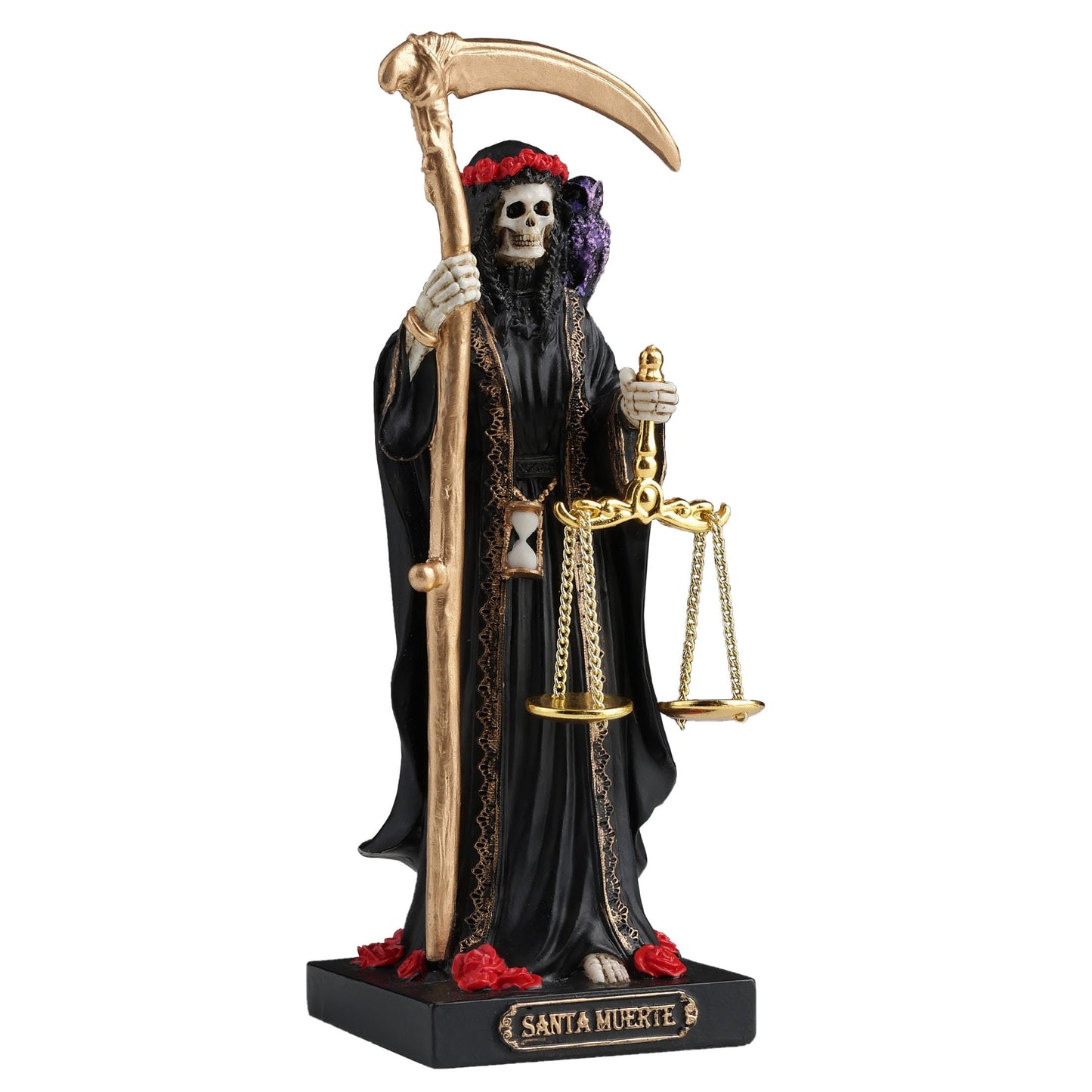 Veronese Design 4 1/4 Seven Color Santa Muerte Set of 7 Polystone Hand Painted Collectible Figurine Home Decor Miniature