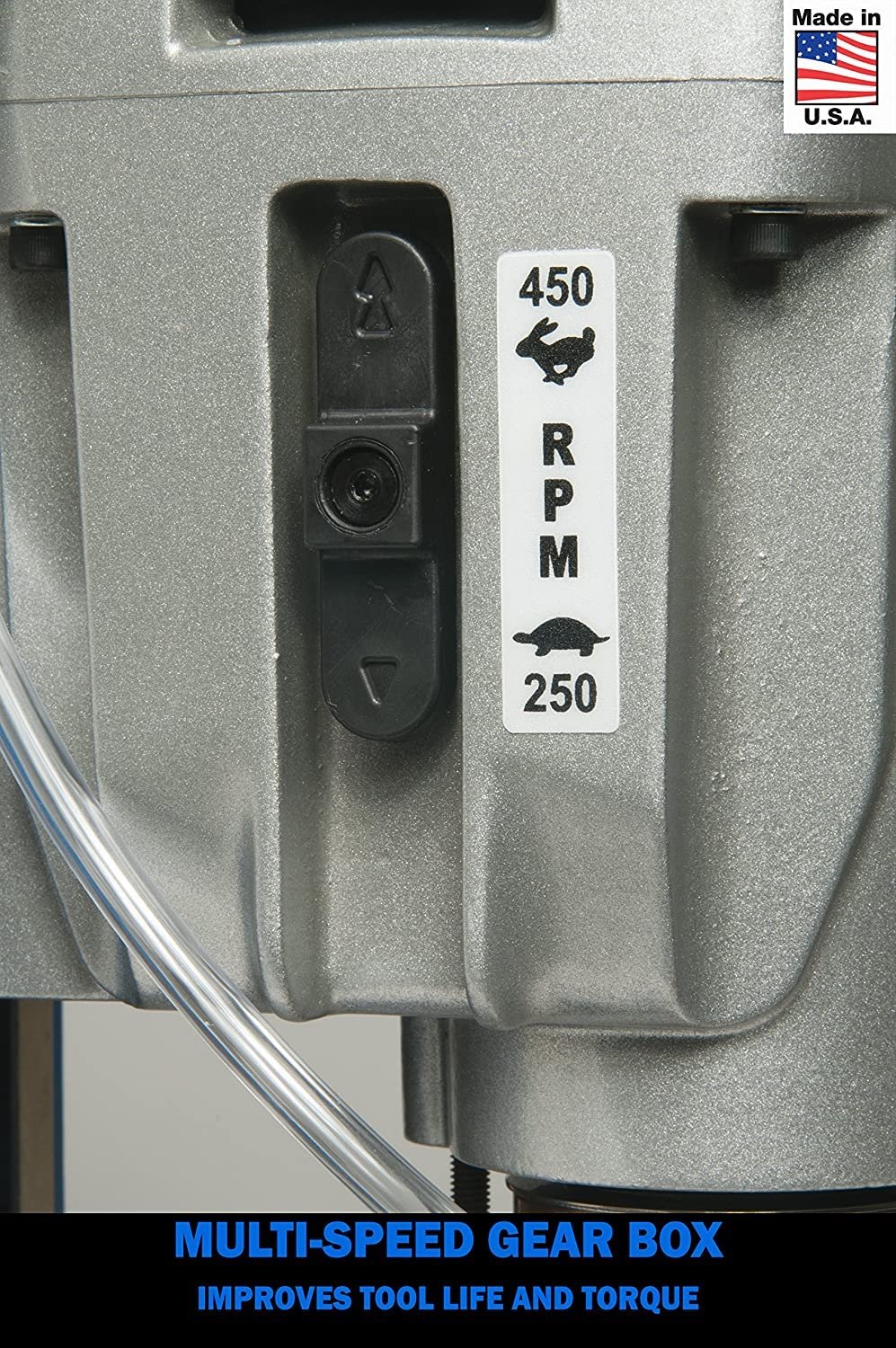 Hougen HMD905 115-Volt Magnetic Drill with Coolant Bottle and 2 Speed