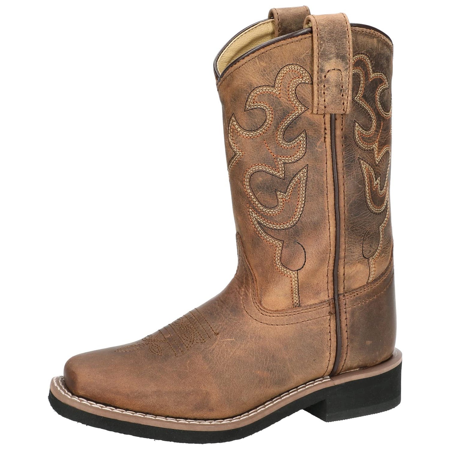 Smoky Mountain Women's Mesa Square Toe Pull On Brown Oil Distressed/Navy Crackle Boots