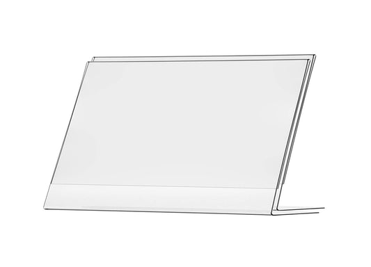 2 Pack Horizontal Sign Holder 17” x 11" Large Table Tent Clear Acrylic Notice Placard Ad Display Notice Document Literature Store Front Frame Promotional Signage Ad Frame by Marketing Holders