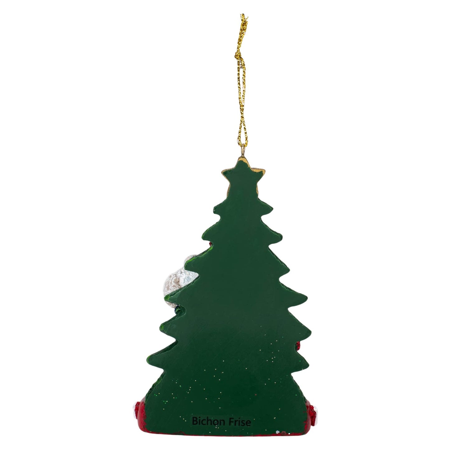 Bichon Frise Wearing Santa Hat with Christmas Tree Ornament C7615BF New