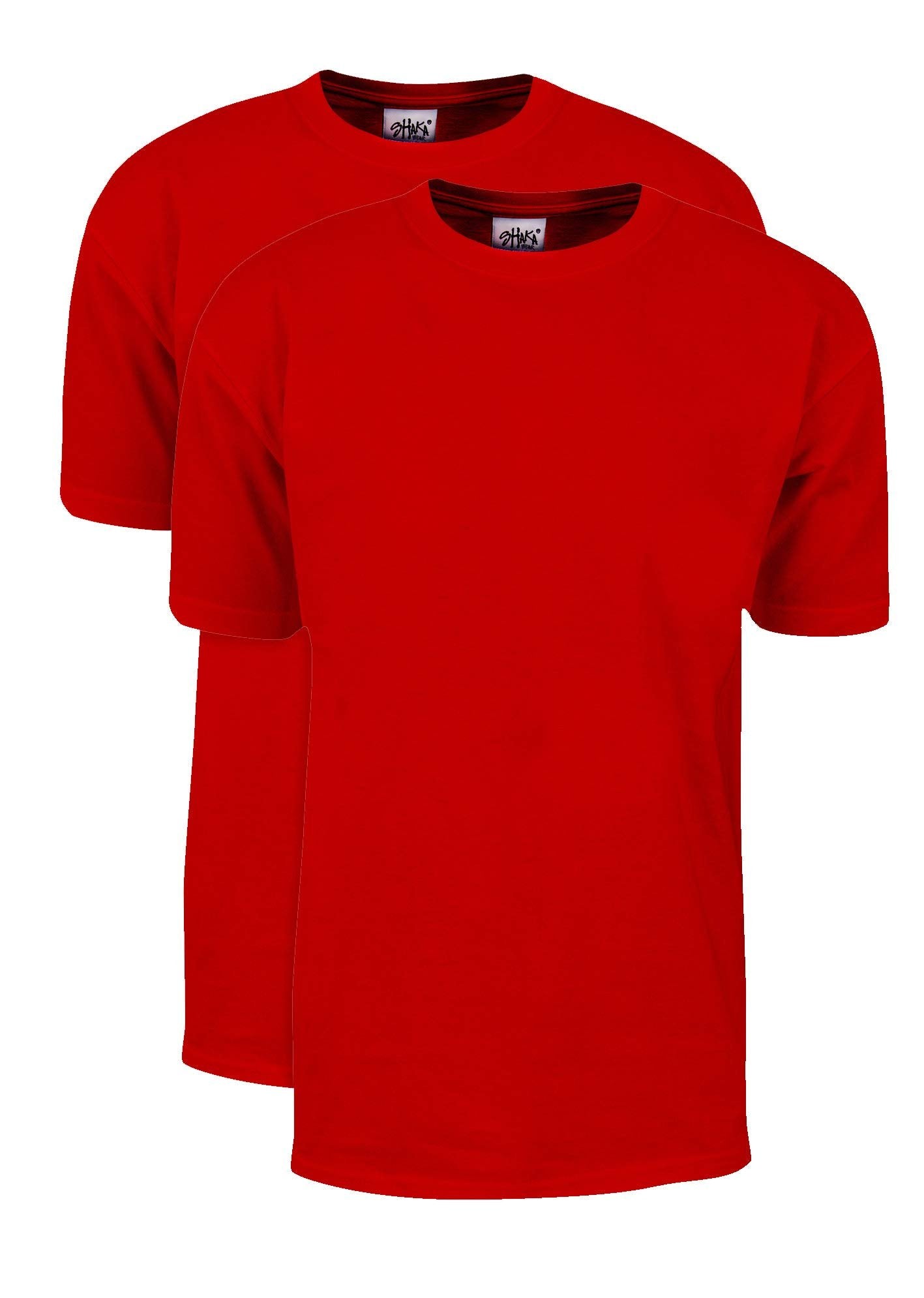 Shaka Wear Men's T Shirt – 2 Pack 7 oz Max Heavyweight Cotton Short Sleeve Crewneck Tee Top Tshirts Regular Big Size MHS02 Black 2T 2pk