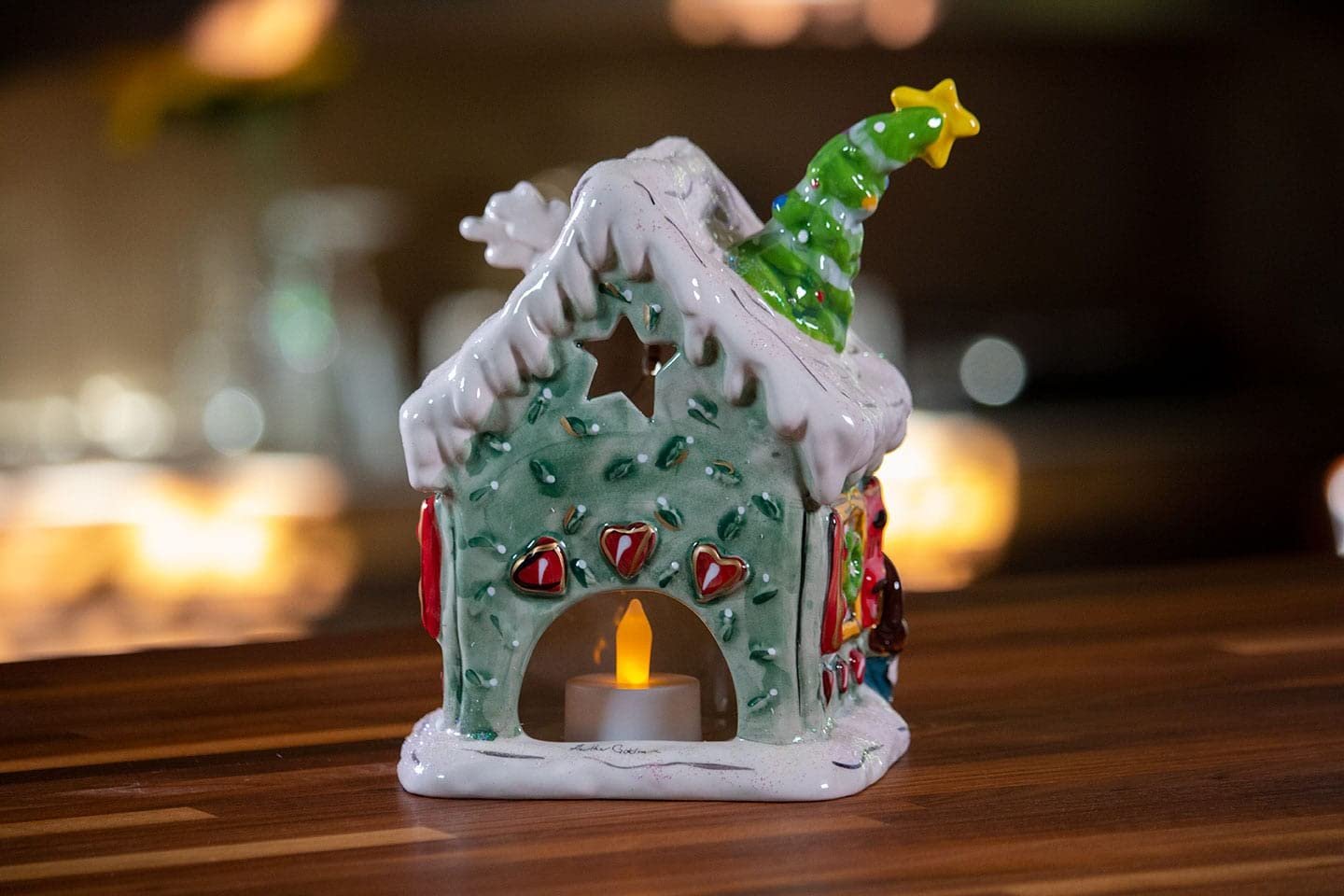 Blue Sky Clayworks 888032 Rudolph Place Candle House, 7-inch Height