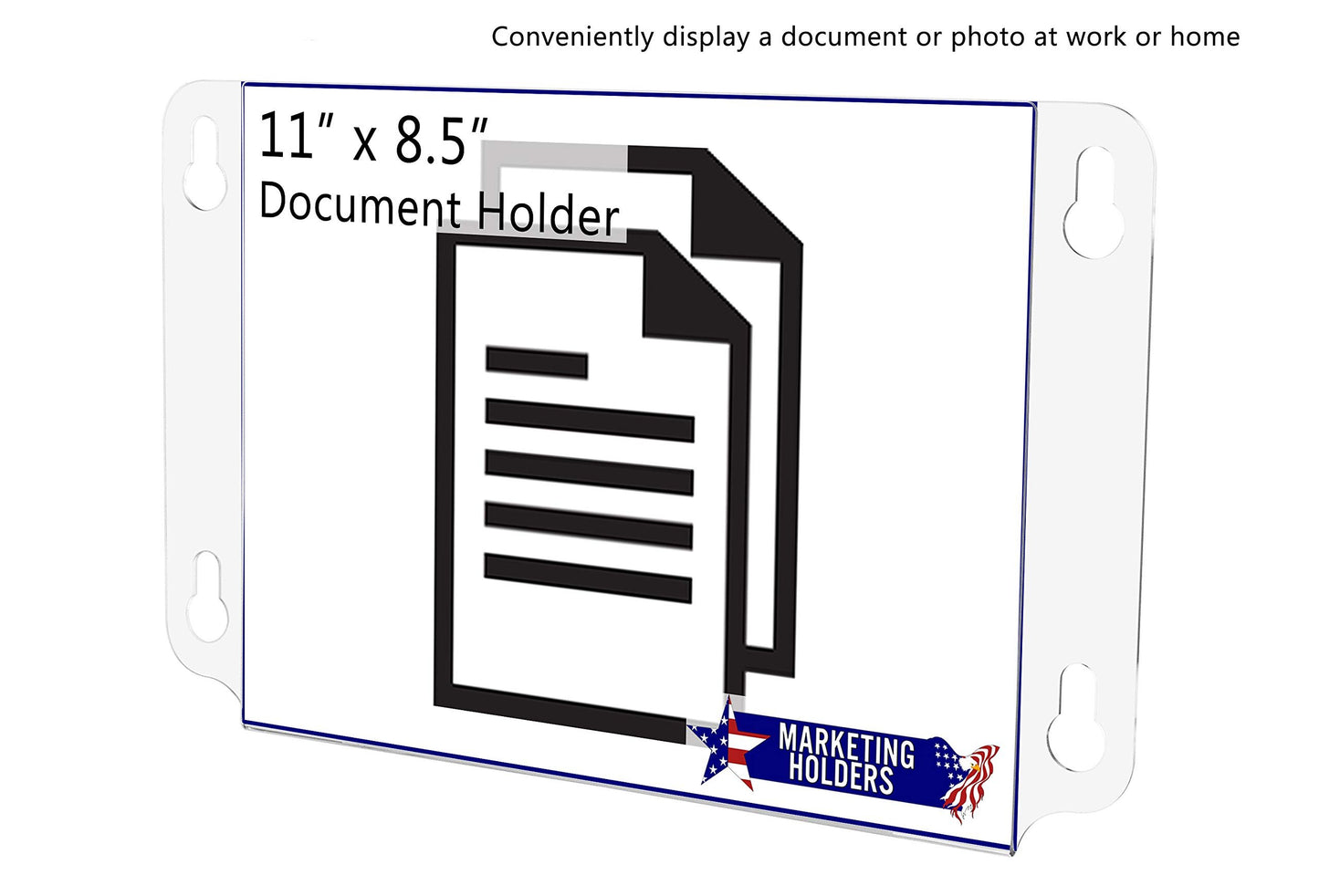 Marketing Holders Window Sign Holder 11" x 8.5" Double Sided Document Display with Suction Cups for Notices and Directional Signage in Public and Government Buildings Clear Acrylic
