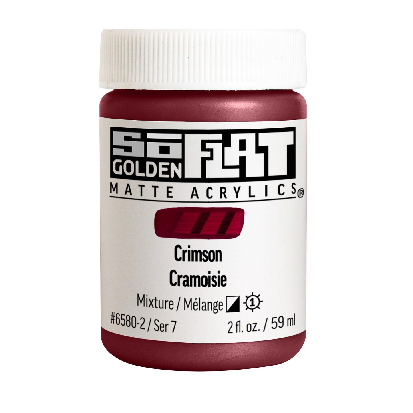 GOLDEN SoFlat Matte Acrylics, Crimson, 2 fl. oz. Jar, Professional Acrylic Paint, Semi-Opaque
