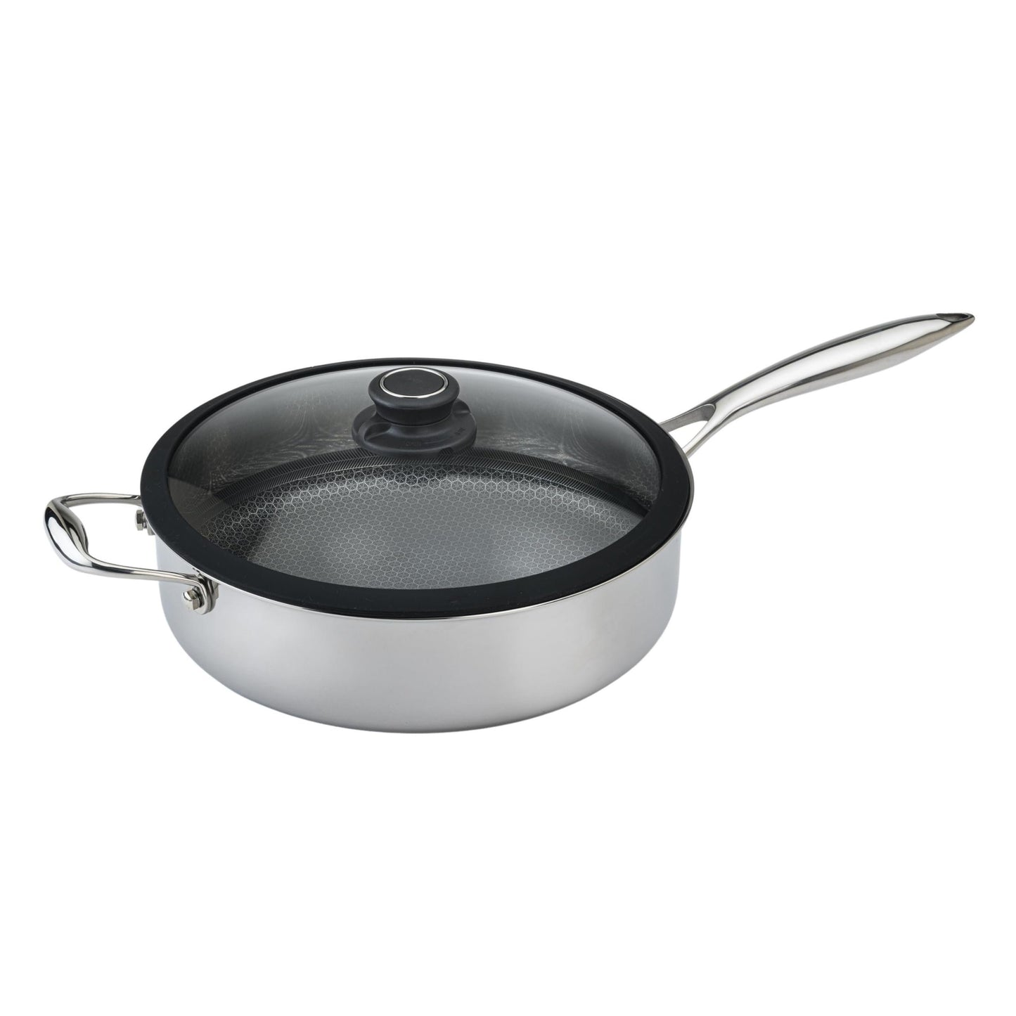 Black Cube Frieling Quick Release Nonstick Sauté Pan with Lid - 11-Inch/4.5 Quart Induction Cookware - Deep Frying Pan/Skillet for Kitchen - Hybrid Cookware - Deep Skillet Nonstick with Lid